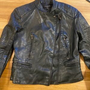 Elegant Black Leather Biker Jacket